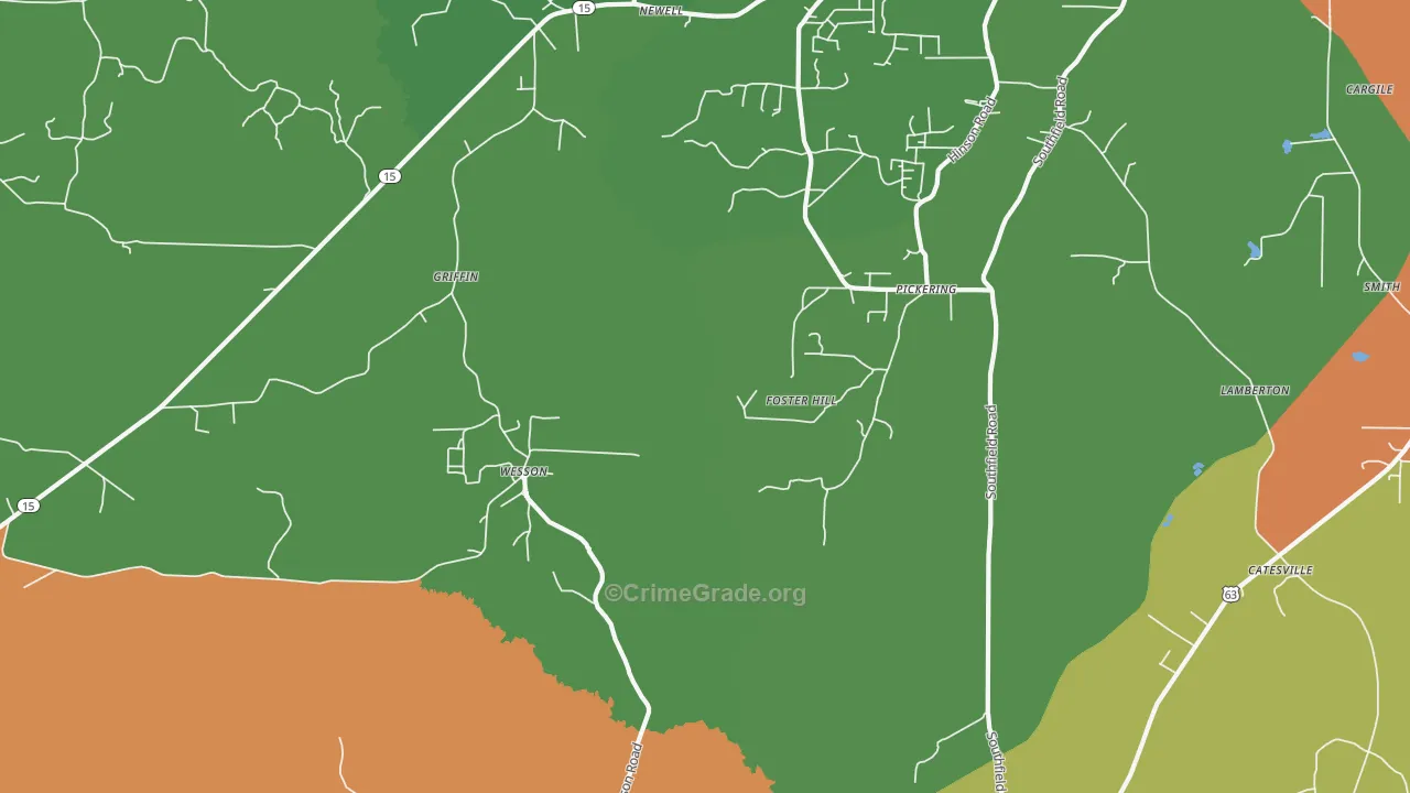 Wesson, AR Map of Vandalism Rates