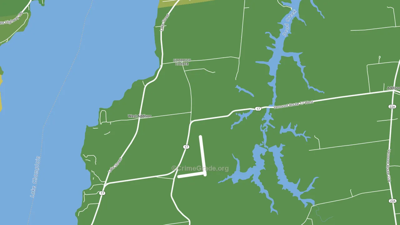 West Addison, VT Map of Vandalism Rates