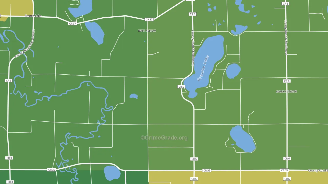 West Albion, MN Map of Vandalism Rates