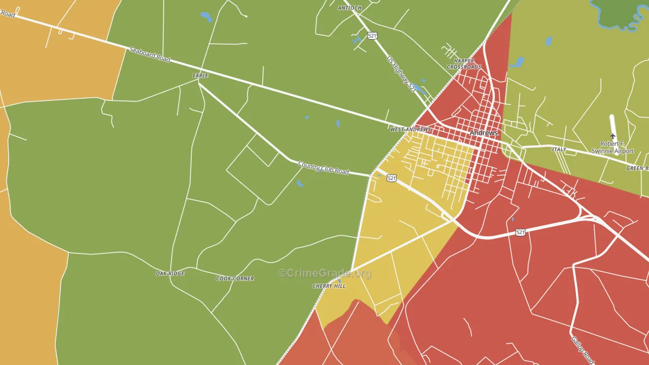 West Andrews, SC Map of Vandalism Rates