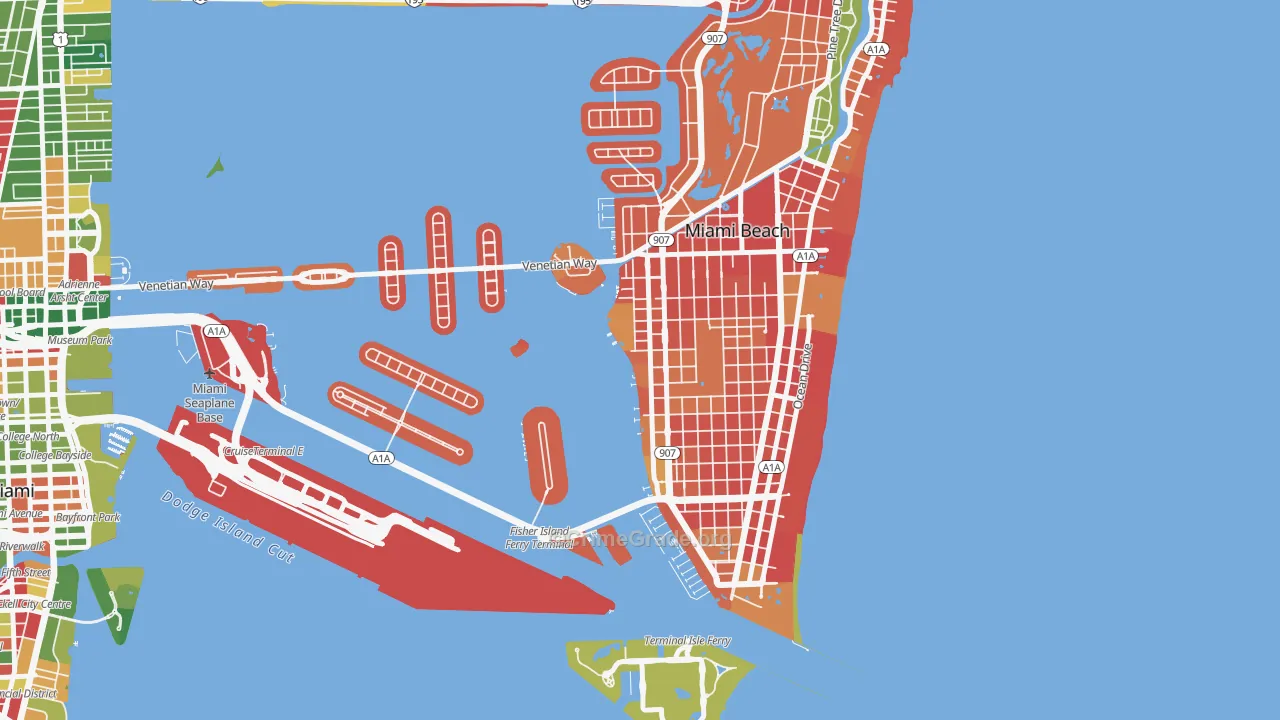 West Avenue, Miami Beach, FL Map of Vandalism Rates