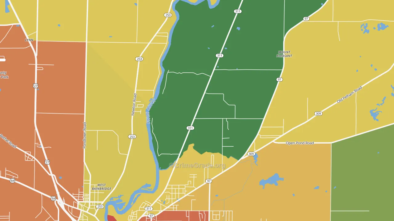 West Bainbridge, GA Map of Vandalism Rates