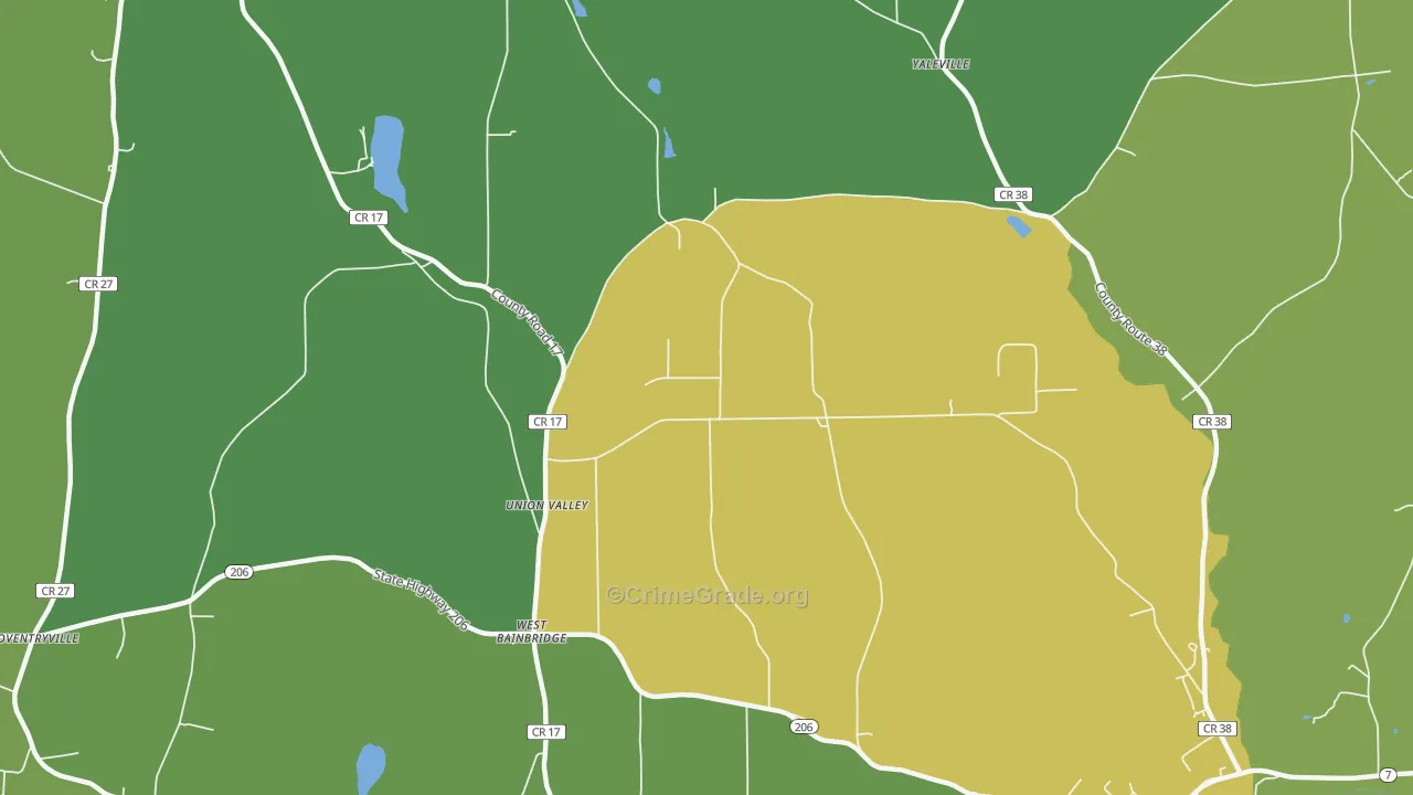 West Bainbridge, NY Map of Vandalism Rates