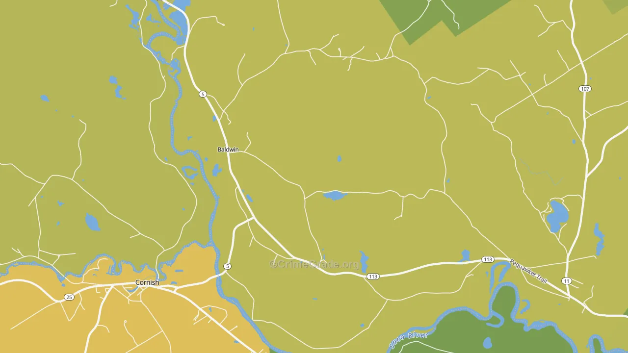 West Baldwin, ME Map of Vandalism Rates