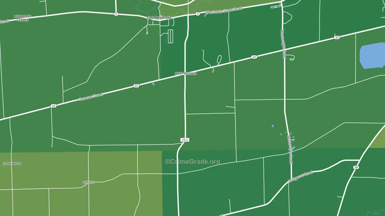 West Batavia, NY Map of Vandalism Rates