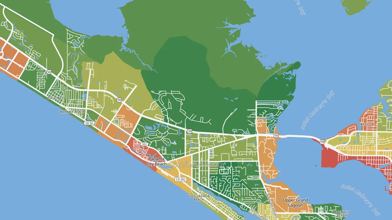 West Bay, FL Map of Vandalism Rates