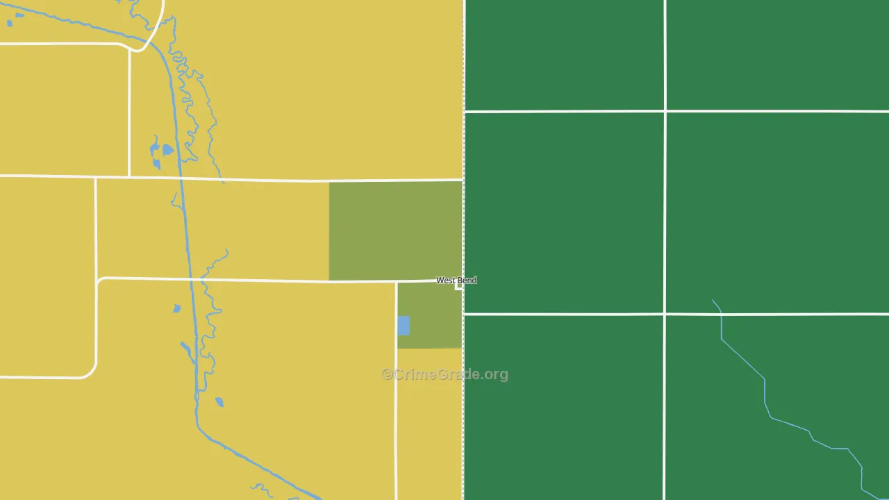 West Bend, IA Map of Vandalism Rates