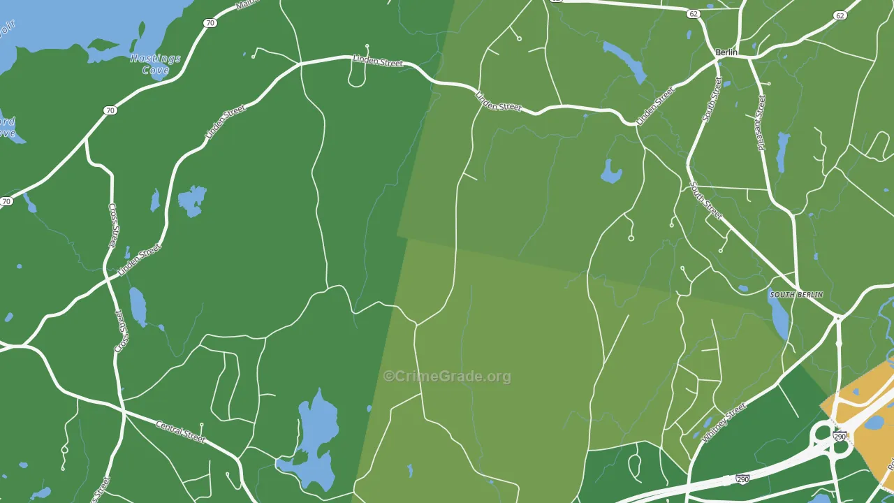 West Berlin, MA Map of Vandalism Rates