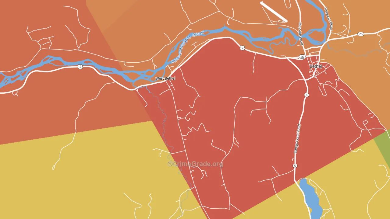 West Bethel, ME Map of Vandalism Rates