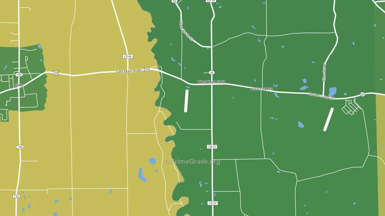 West Bloomfield, NY Map of Vandalism Rates