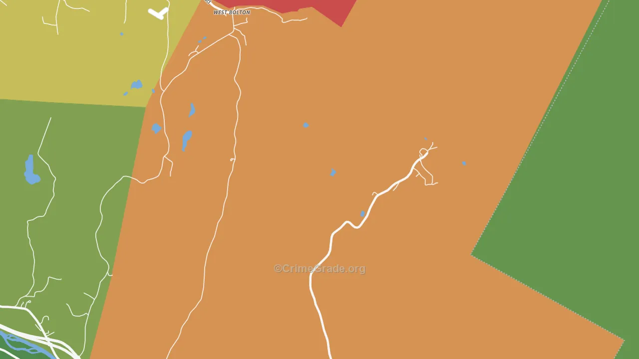 West Bolton, VT Map of Vandalism Rates