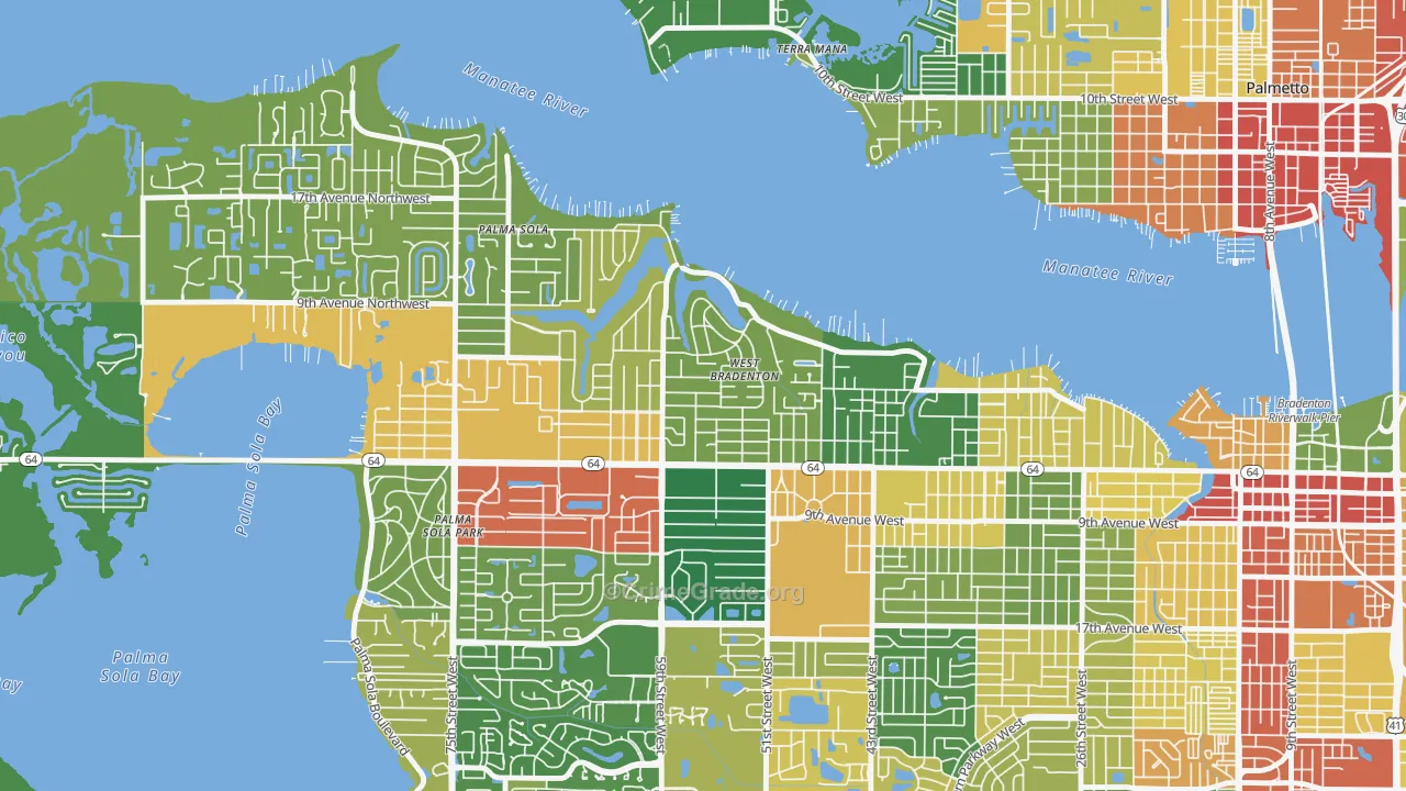 West Bradenton, FL Map of Vandalism Rates