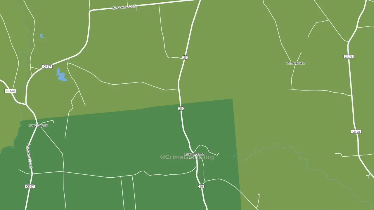 West Branch, NY Map of Vandalism Rates