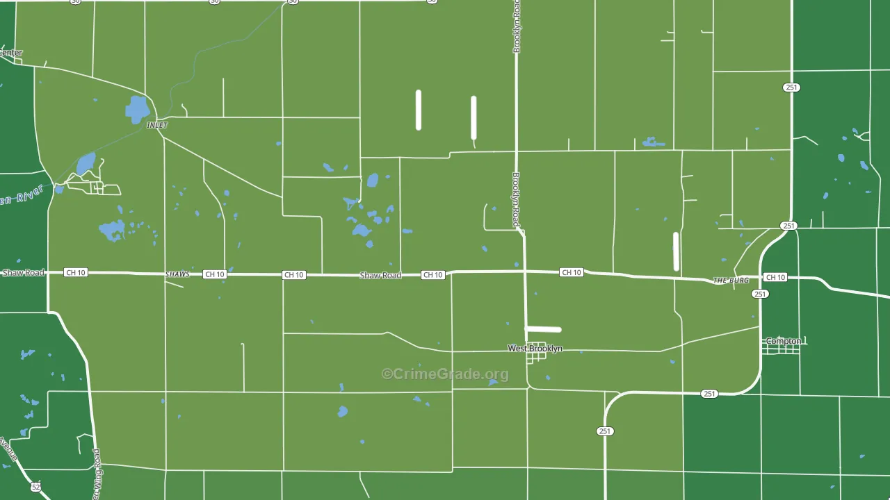 West Brooklyn, IL Map of Vandalism Rates