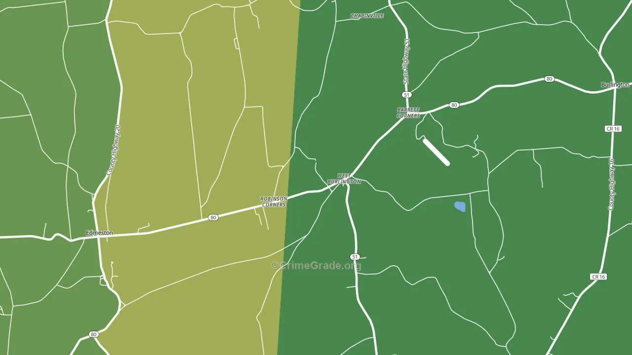 West Burlington, NY Map of Vandalism Rates