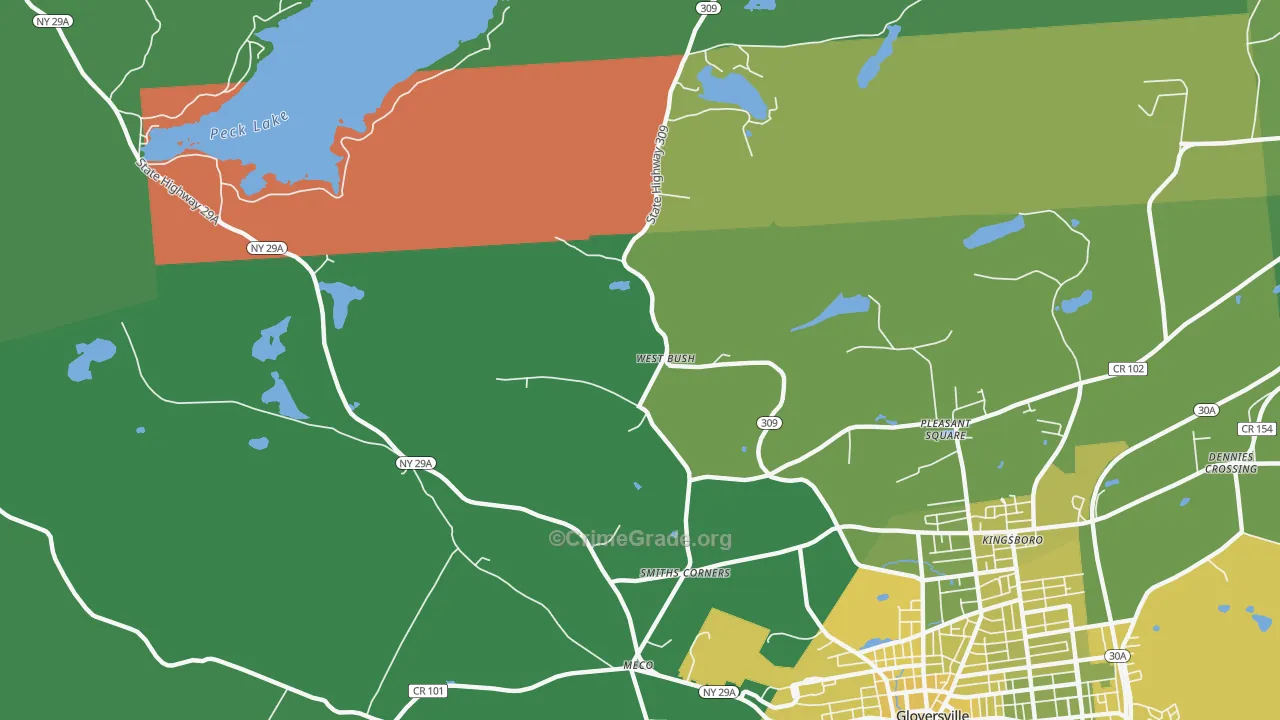 West Bush, NY Map of Vandalism Rates