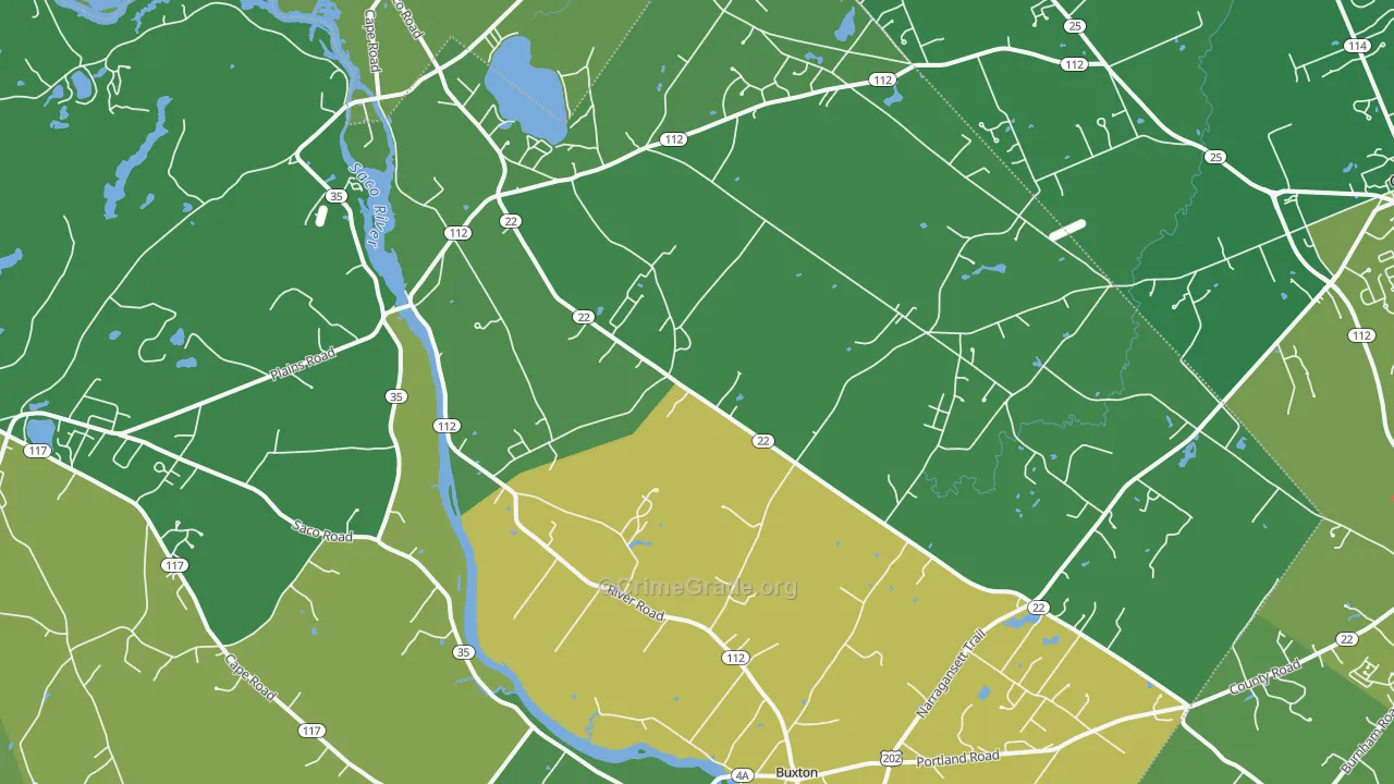 West Buxton, ME Map of Vandalism Rates