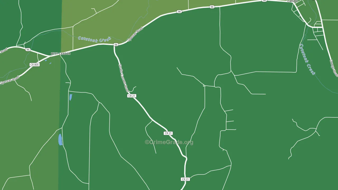 West Candor, NY Map of Vandalism Rates