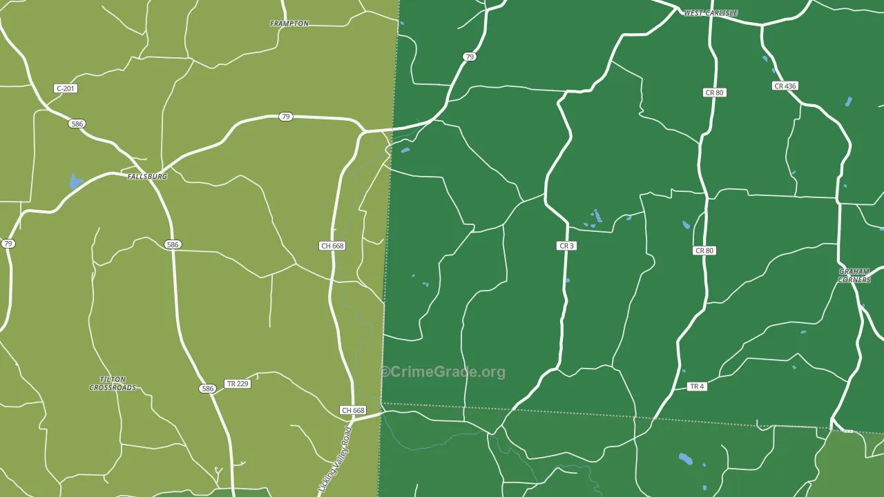 West Carlisle, OH Map of Vandalism Rates