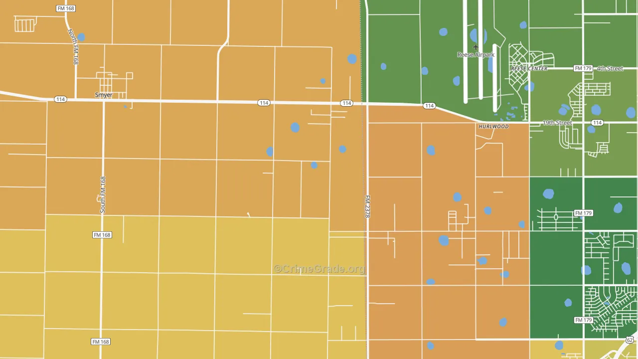 West Carlisle, TX Map of Vandalism Rates