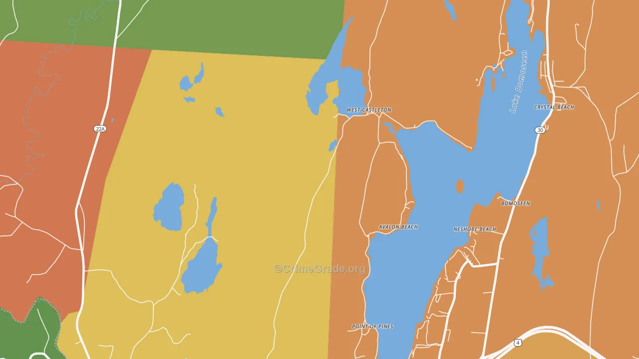 West Castleton, VT Map of Vandalism Rates