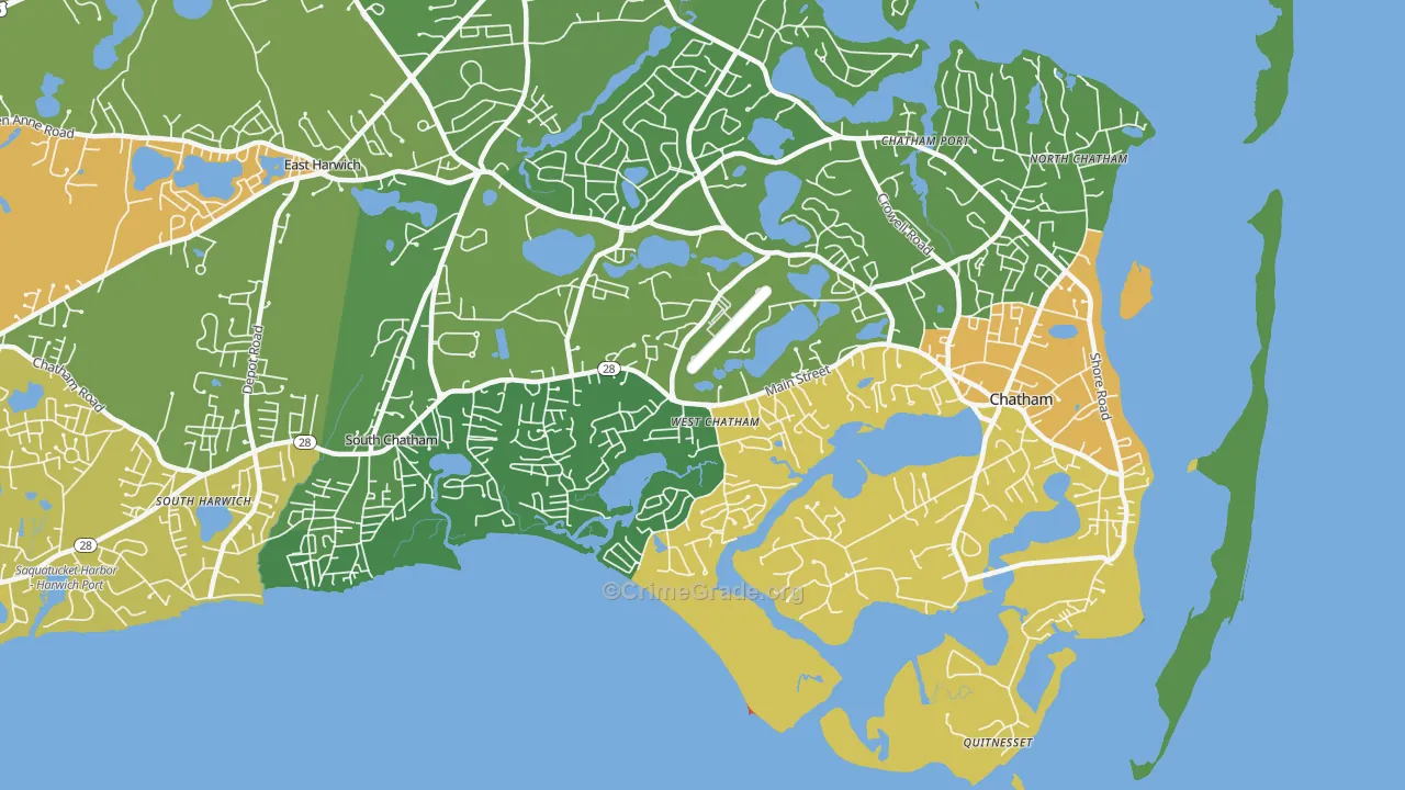 West Chatham, MA Map of Vandalism Rates