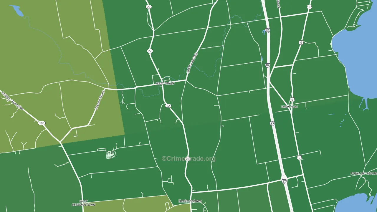 West Chazy, NY Map of Vandalism Rates