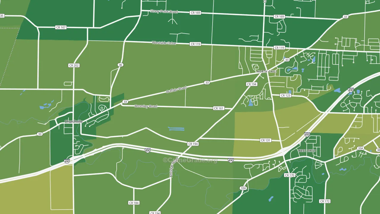 West Chili, NY Map of Vandalism Rates