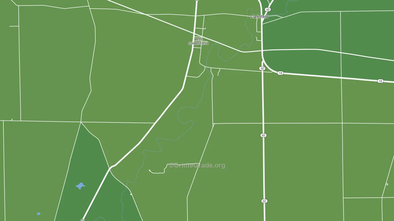 West Clarksfield, OH Map of Vandalism Rates