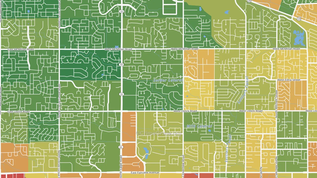 West Cloverdale, Boise, ID Map of Vandalism Rates
