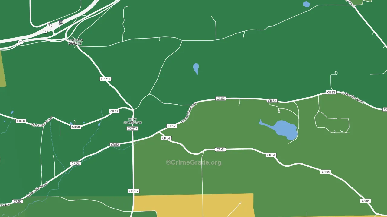 West Colesville, NY Map of Vandalism Rates