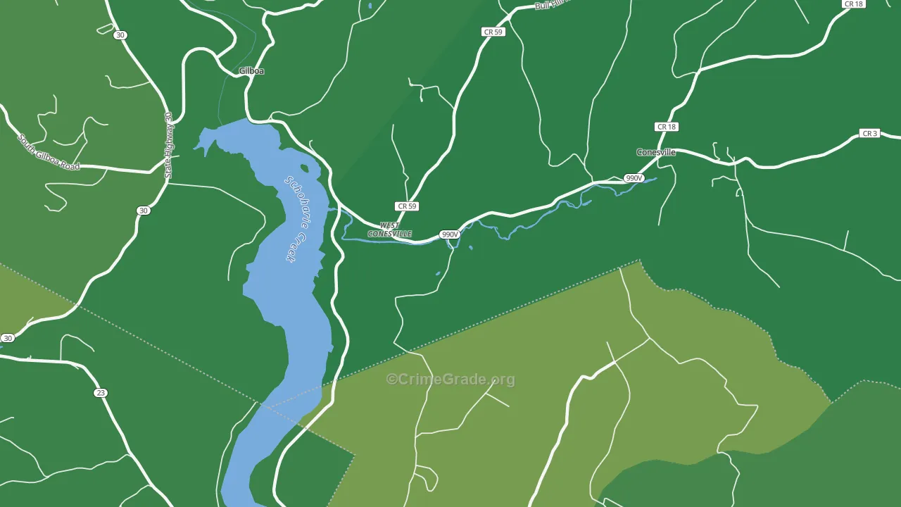 West Conesville, NY Map of Vandalism Rates