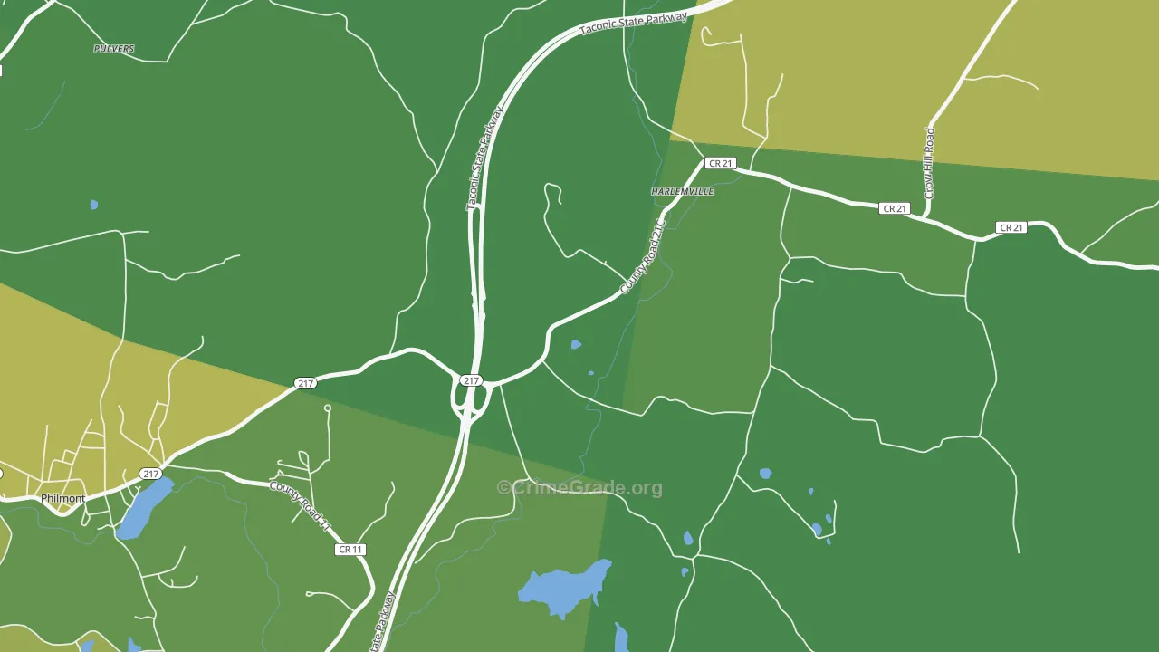 West Copake, NY Map of Vandalism Rates