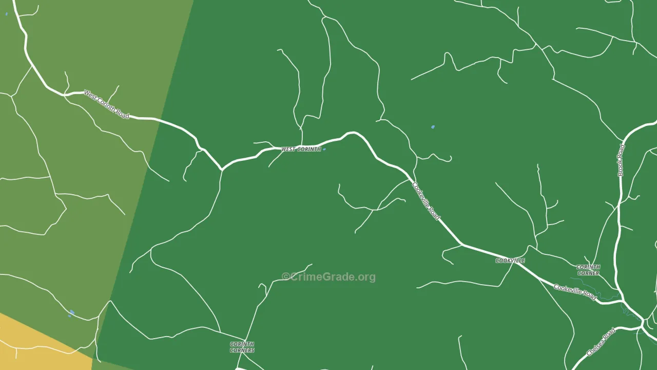 West Corinth, VT Map of Vandalism Rates