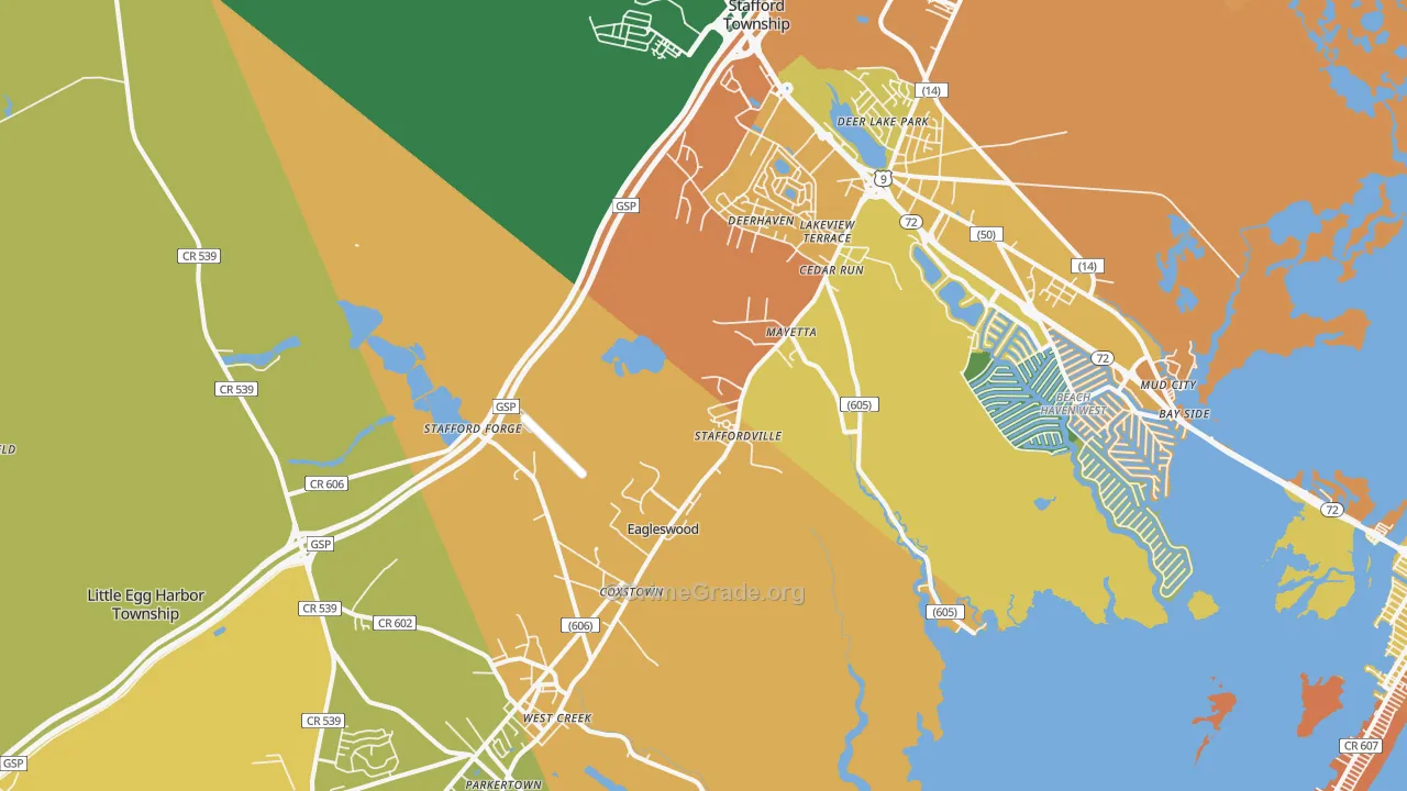 West Creek, NJ Map of Vandalism Rates