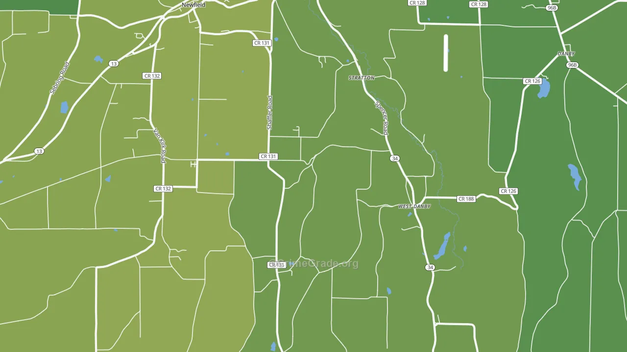 West Danby, NY Map of Vandalism Rates