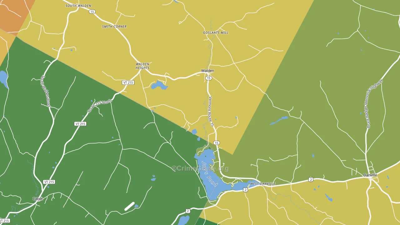 West Danville, VT Map of Vandalism Rates