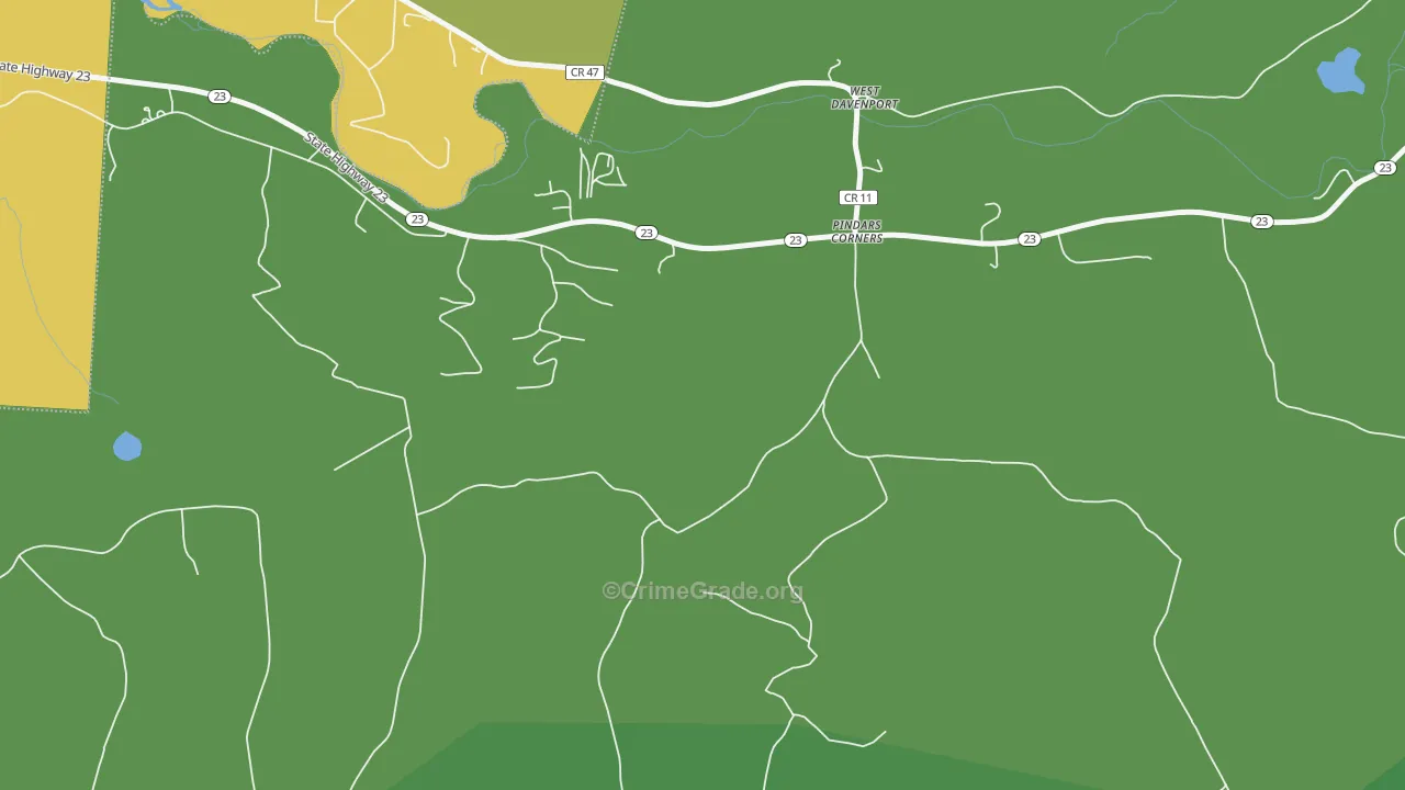 West Davenport, NY Map of Vandalism Rates