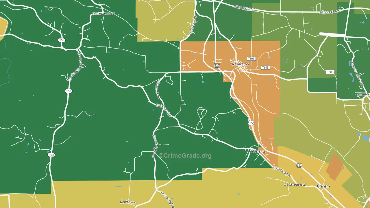West Decatur, PA Map of Vandalism Rates