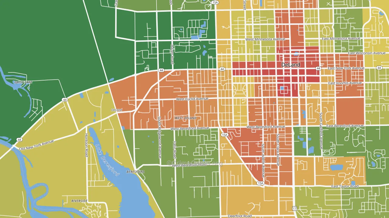 West DeLand, FL Map of Vandalism Rates