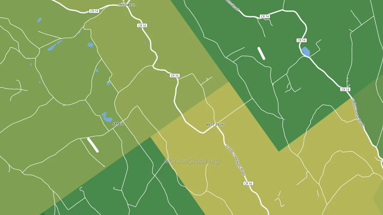 West Delhi, NY Map of Vandalism Rates