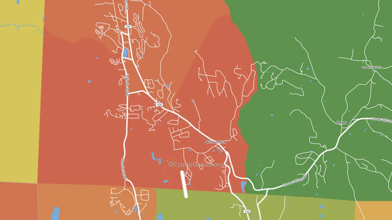 West Dover, VT Map of Vandalism Rates