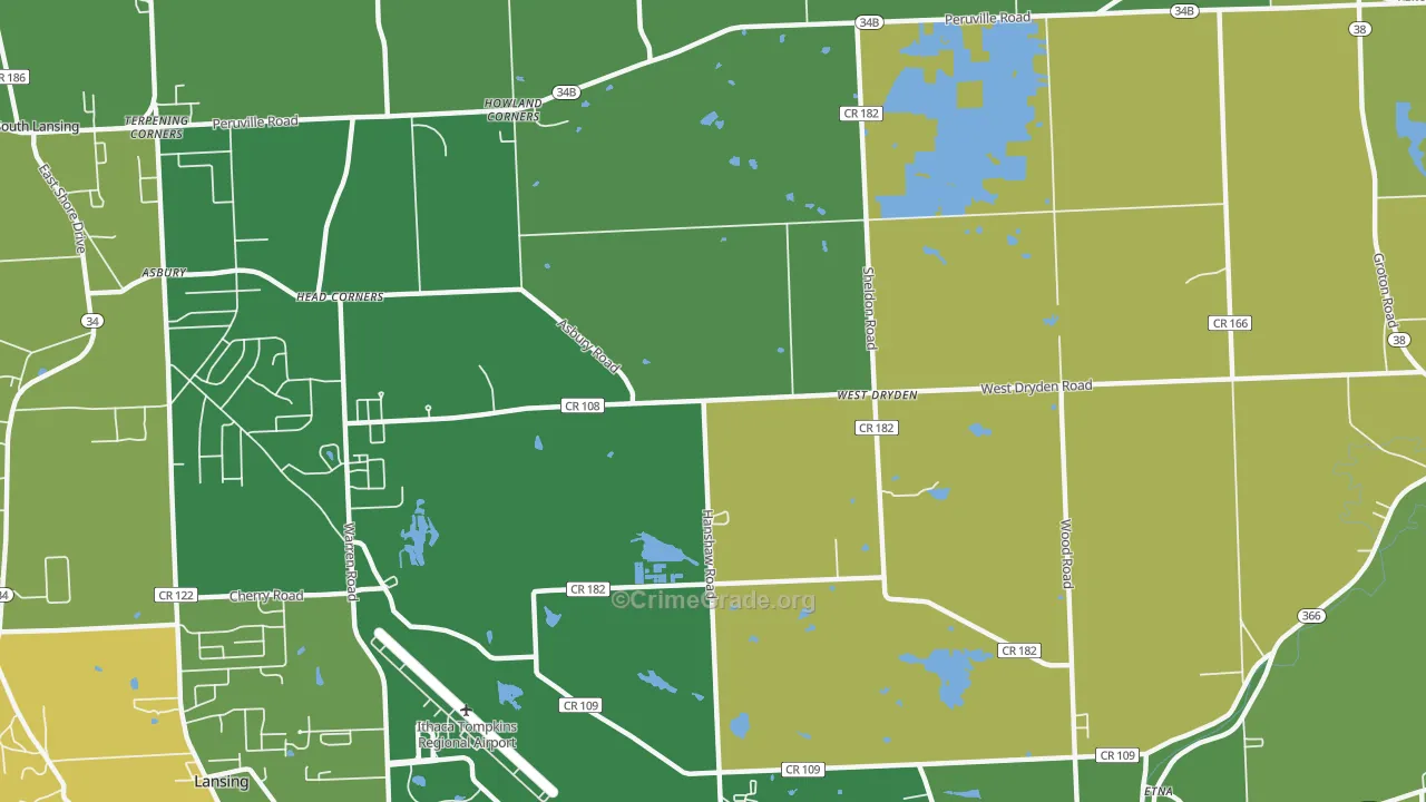 West Dryden, NY Map of Vandalism Rates