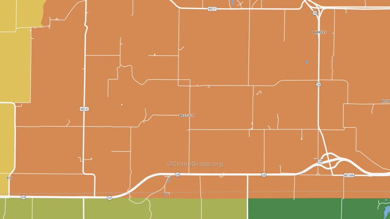 West Ely, MO Map of Vandalism Rates