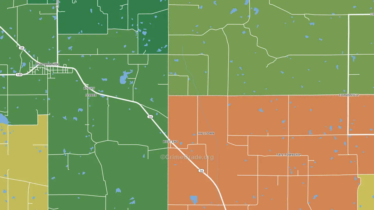 West End, IL Map of Vandalism Rates