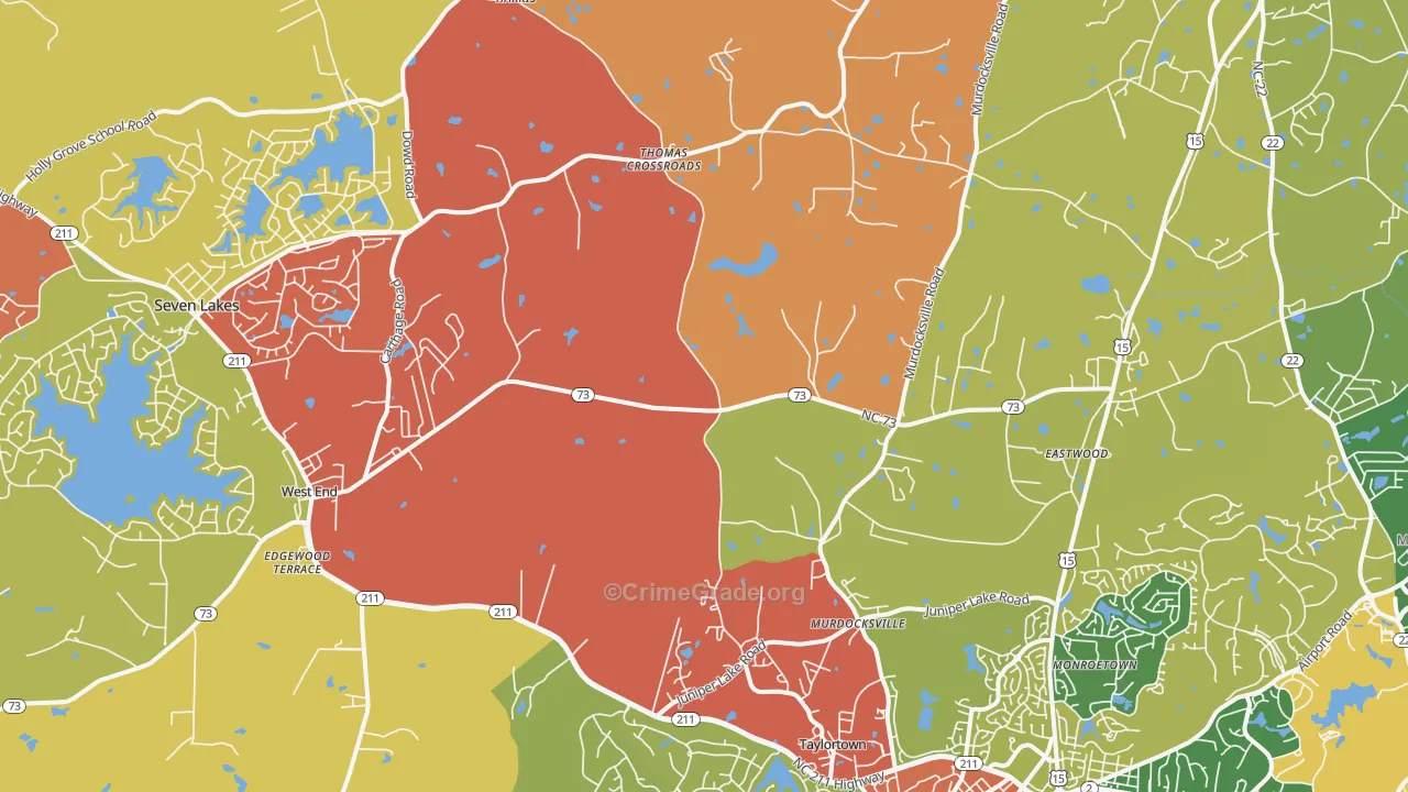 West End, NC Map of Vandalism Rates