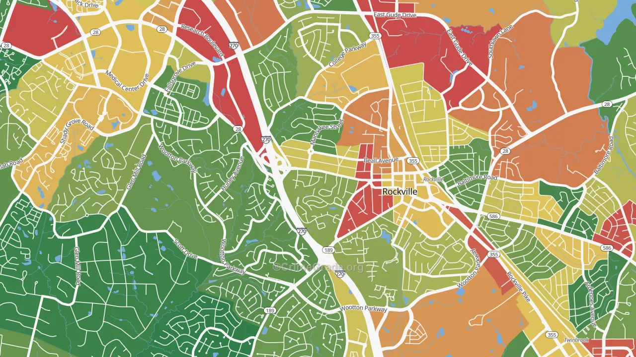 West End Park, Rockville, MD Map of Vandalism Rates