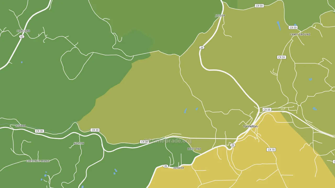 West End, WV Map of Vandalism Rates