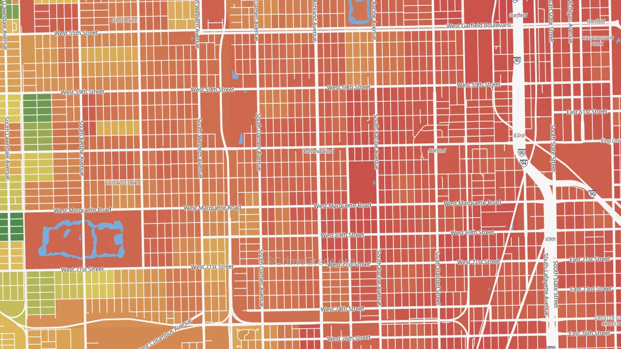 West Englewood, Chicago, IL Map of Vandalism Rates