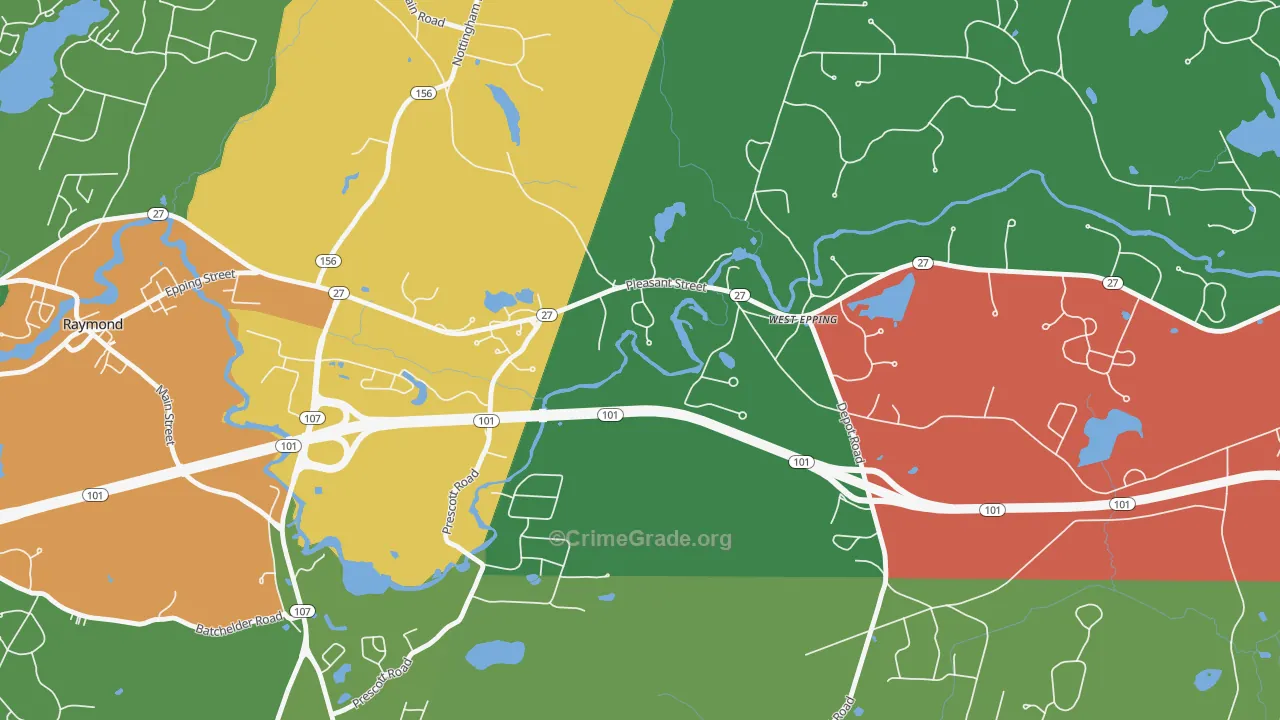West Epping, NH Map of Vandalism Rates